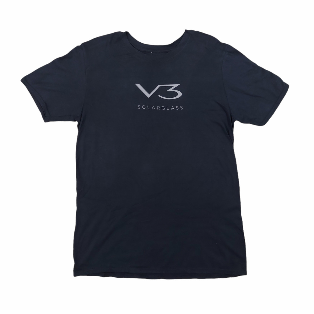 TESLA V3 Solarglass Model 3 Electric Car Solid Black Cotton Shirt Unisex Size L